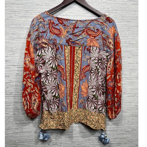 Anthropologie Boho Sonrise Paisley Top / Size-Small - Picture 3 of 12